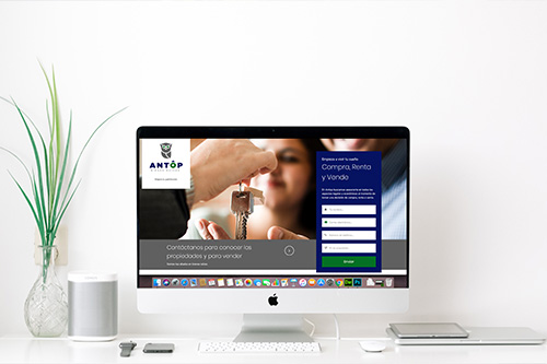 Diseño y desarrollo de landing page para Antop Bienes Raíces